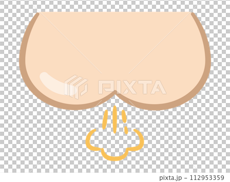 お尻とオナラのイラスト 112953359