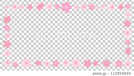 Simple frame of cherry blossoms 112954059