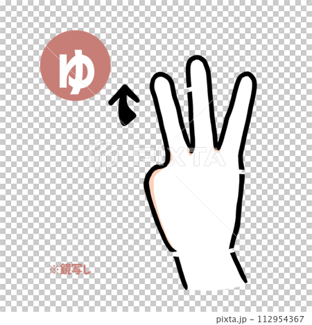 Mirror copy of the sign language finger character “u” 112954367