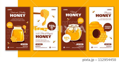 Honey Store Social Media Stories Flat Cartoon Hand Drawn Templates Background Illustration Honey Store Social Media Stories Flat Cartoon Hand Drawn Templates Background Illustration 112954450