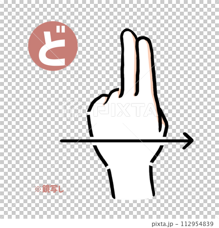 Mirror copy of the sign language finger character “do” Mirror copy of the sign language finger character “do” 112954839