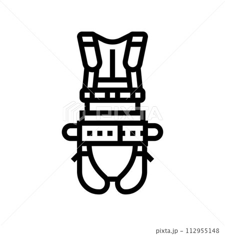 safety harness ppe protective equipment line icon vector illustration 112955148