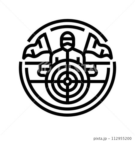 team badge game paintball line icon vector illustration 112955200
