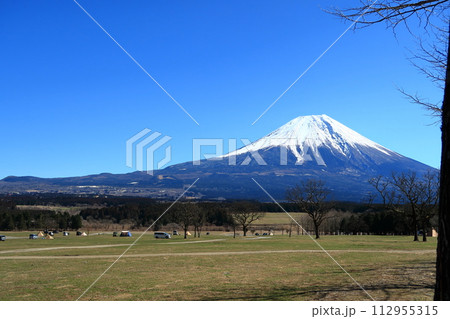 ふもとっぱらキャンプ場から見る富士山の景観 112955315