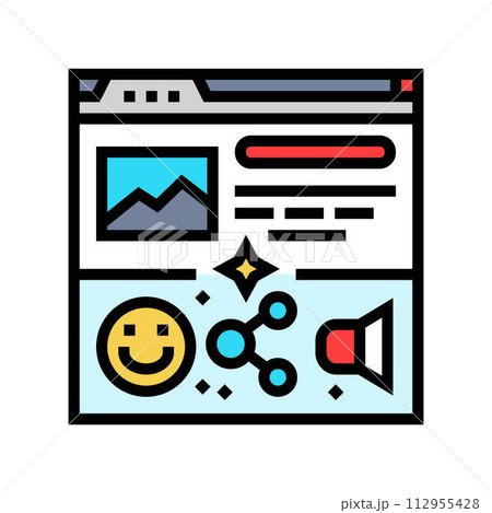 social signals seo color icon vector illustration 112955428