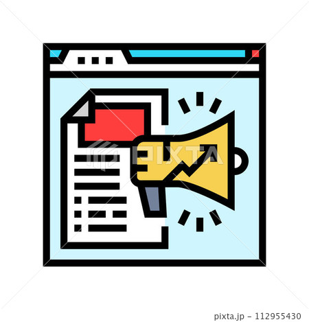 content marketing seo color icon vector illustration 112955430