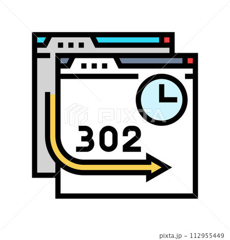 302 redirect seo color icon vector illustration 112955449