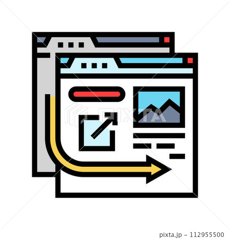external linking seo color icon vector illustration 112955500
