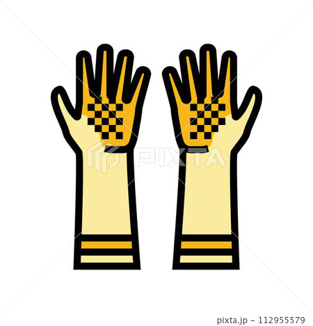 chemical resistant gloves color icon vector illustration 112955579