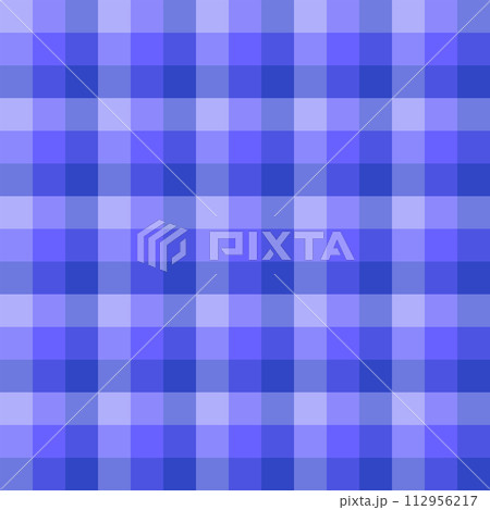 Seamless checkered pattern in blue colours. Creative vibrant trendy tartan background design for kids. Abstract trendy gingham plaid. 112956217