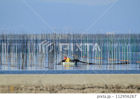 大牟田市　三池港　海苔畑、 112956267