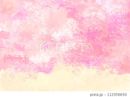 桜 春 ピンク イエロー 水彩 背景 イメージ 桜 春 ピンク イエロー 水彩 背景 イメージ 112956650