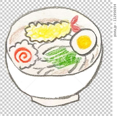 Hand-drawn udon illustration (no people) 112956934