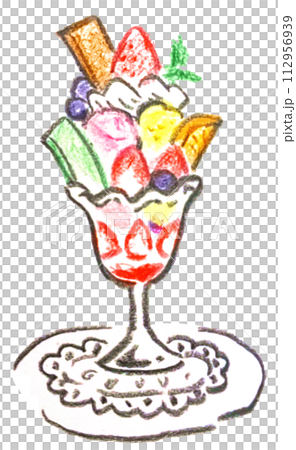 手描きのパフェのイラスト（単体） 112956939