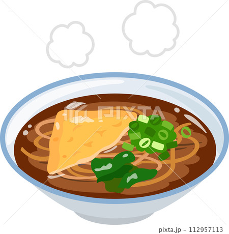 つゆの色が濃いきつね蕎麦 112957113