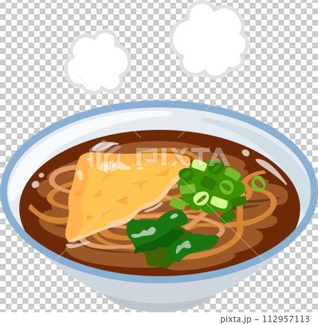 つゆの色が濃いきつね蕎麦 112957113