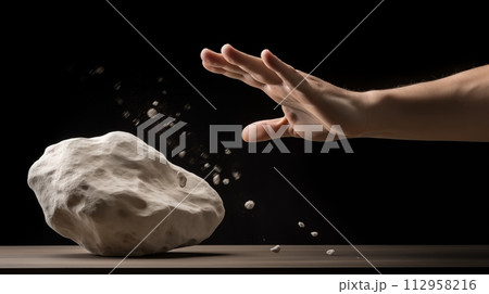 Player demonstrating skill and technique in stone delivery.AI Generated 112958216