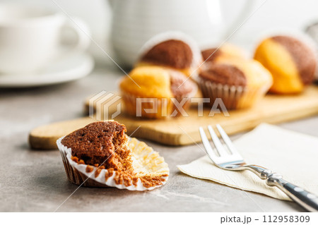 Close Up of a Muffins on kitchen table 112958309