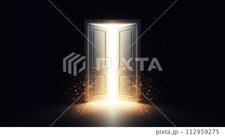 未来への扉　輝く未来 　door opening 112959275