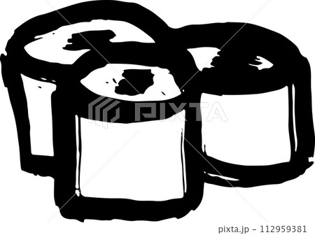 Dry Brush Grunge Rice Rolls Icon 112959381