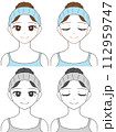 ヘアバンドを着けている女性のイラスト 112959747