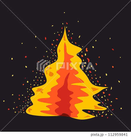 Ring of abstract Fire. Illustration on black background for design 112959841