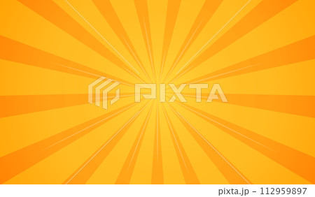 Background with sun rays yellow. Radial glitter on orange gradient. Solar vector flare. 112959897