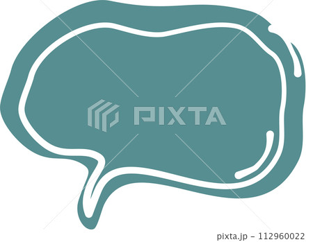 Colorful pastel green color speech bubble balloon, icon sticker memo keyword planner text box banner, flat png transparent element design 112960022