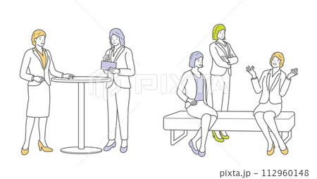 ビジネスピープルのフラットなイラストセット 112960148