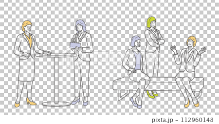 ビジネスピープルのフラットなイラストセット 112960148