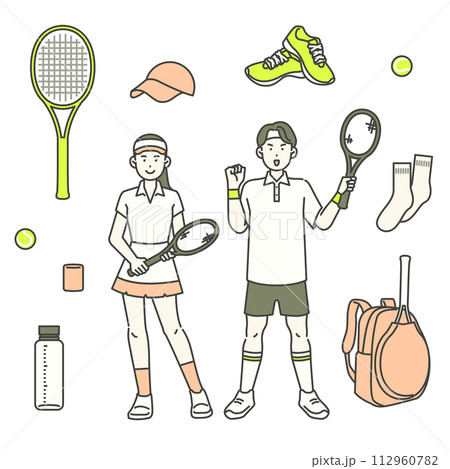 illustration of a person dressed in a tennis outfit 112960782