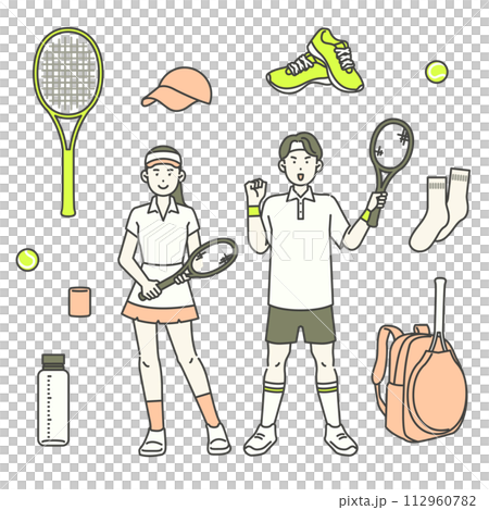 illustration of a person dressed in a tennis outfit 112960782