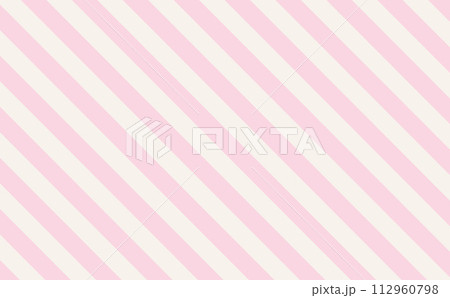 ピンクとアイボリーのかわいい斜めストライプ背景 ピンクとアイボリーのかわいい斜めストライプ背景 112960798