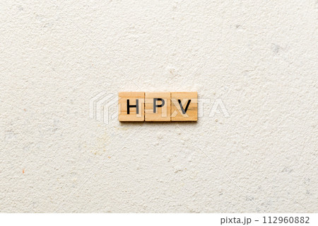 HPV Human Papillomavirus acronym on wooden cubes 112960882