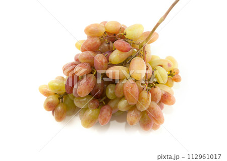 Bunch of organic pink grapes isolated on white background. Bunch of organic pink grapes isolated on white background. 112961017