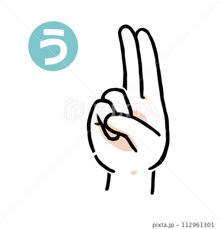手話の指文字「う」 112961301