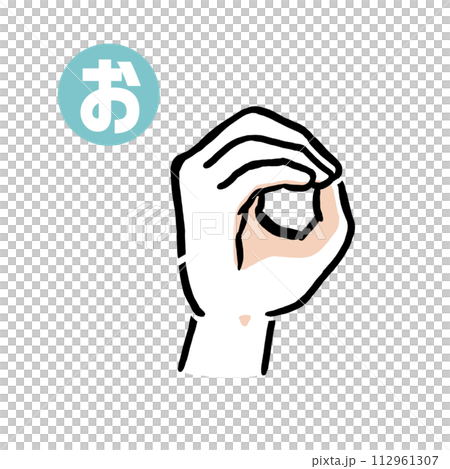 手話の指文字「お」 112961307