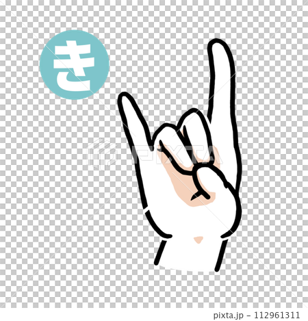 Sign language finger character "ki" Sign language finger character "ki" 112961311