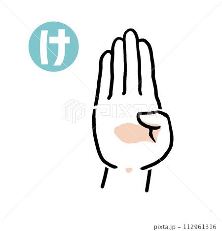 手話の指文字「け」 手話の指文字「け」 112961316