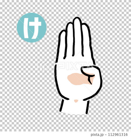 Sign language finger character "ke" 112961316