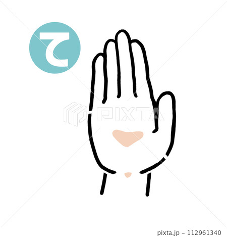 手話の指文字「て」 112961340