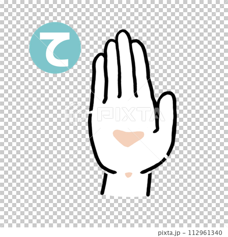手話の指文字「て」 112961340