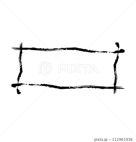 Frame rectangle elongated texture element, outline border grunge shape icon, decorative doodle for design in vector illustration Frame rectangle elongated texture element, outline border grunge shape icon, decorative doodle for design in vector illustration 112961936