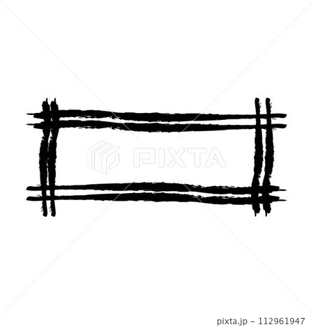 Frame rectangle elongated texture element, outline border grunge shape icon, decorative doodle for design in vector illustration Frame rectangle elongated texture element, outline border grunge shape icon, decorative doodle for design in vector illustration 112961947