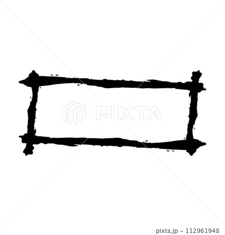 Frame rectangle elongated texture element, outline border grunge shape icon, decorative doodle for design in vector illustration Frame rectangle elongated texture element, outline border grunge shape icon, decorative doodle for design in vector illustration 112961948