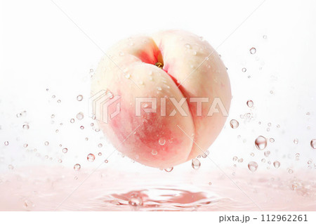 白桃と水飛沫 112962261