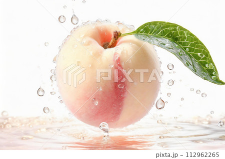 白桃と水飛沫 白桃と水飛沫 112962265