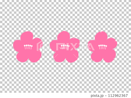 梅の花、桃の花、桜の花 梅の花、桃の花、桜の花 112962367