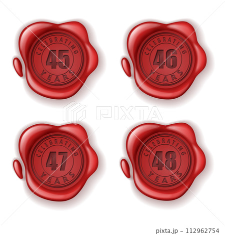 Celebrating 25-28 Years Greeting card Wax Seal, Vector Illustration 112962754
