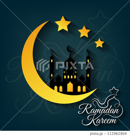 Greeting Card For Islamic Holy Month Of Prayers, Ramadan Kareem Celebrations, Vector Illustration Greeting Card For Islamic Holy Month Of Prayers, Ramadan Kareem Celebrations, Vector Illustration 112962804